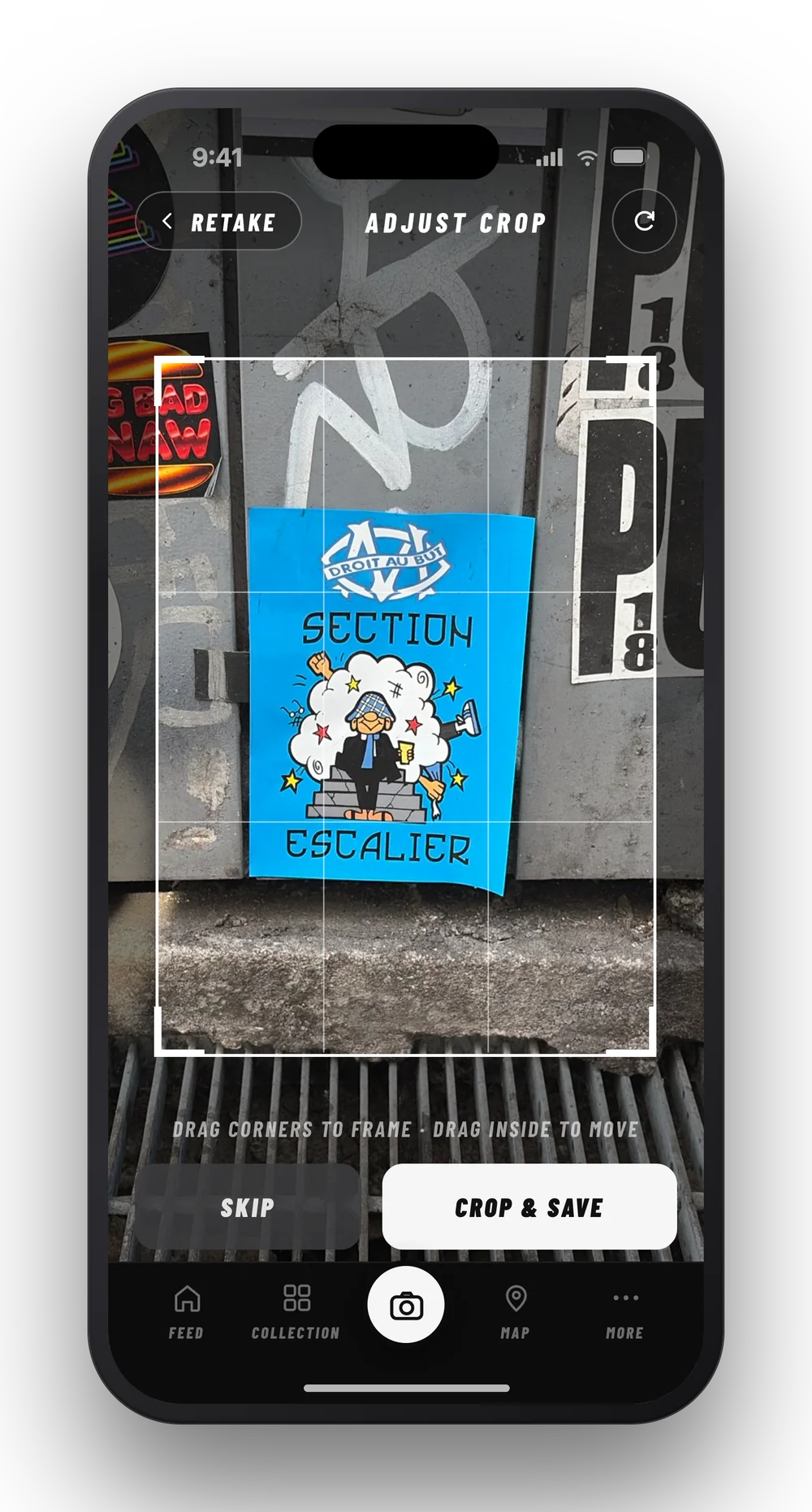 A finished cut-out sticker on Slaps